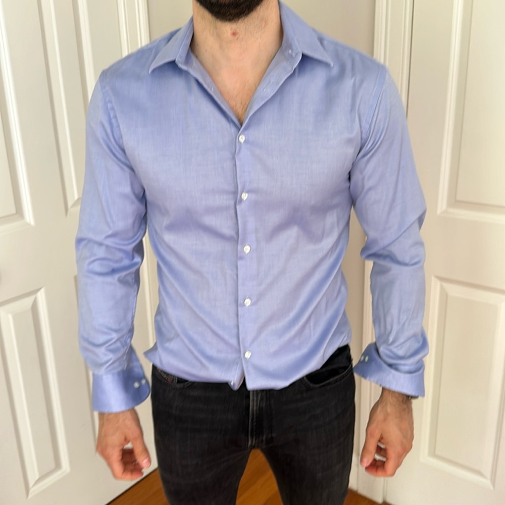Emporio armani blue shirt slim fit! Size 39!